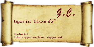 Gyuris Ciceró névjegykártya